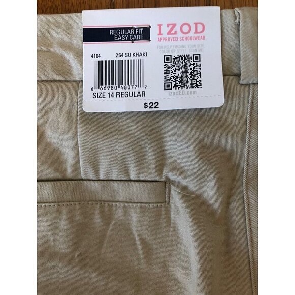 Izod Approved School Wear Girls Sizes 14R Bermuda Shorts Khaki Regular Fit - Picture 5 of 5
